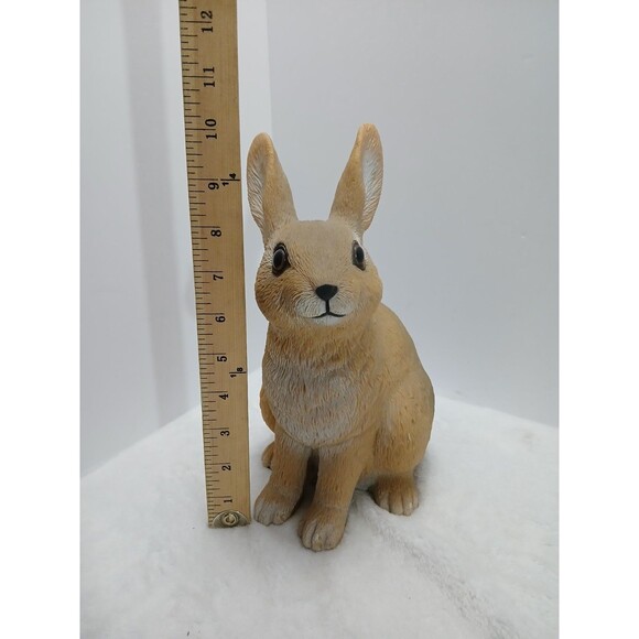 Realistic Sitting Bunny Rabbit Figurine Statue 8.5 in Tall Resin Home Garden - Picture 6 of 6